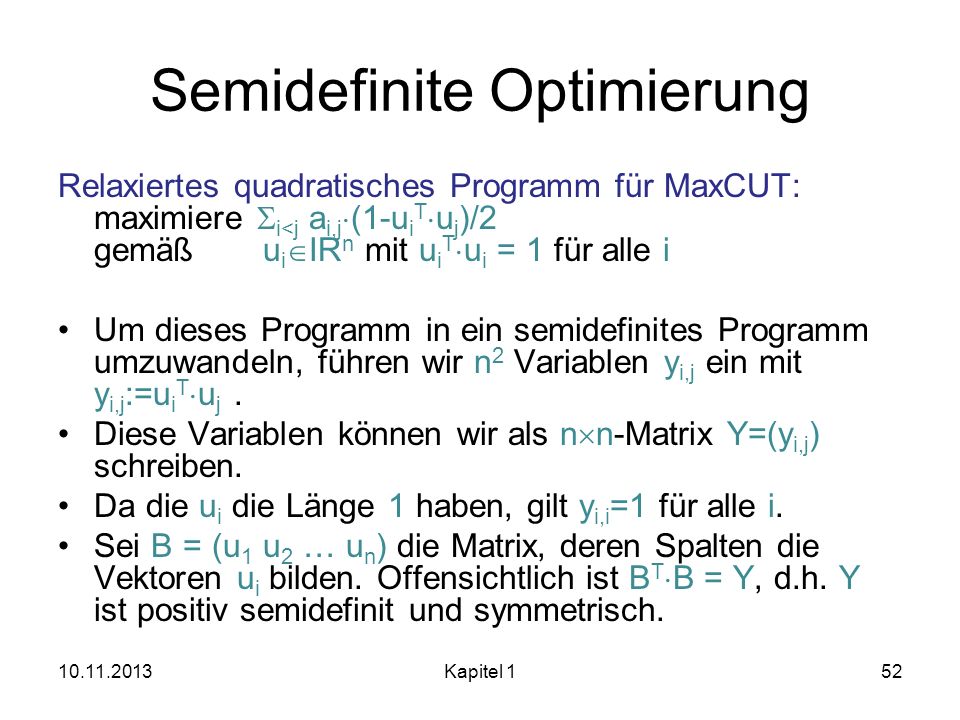 Semidefinite Optimierung