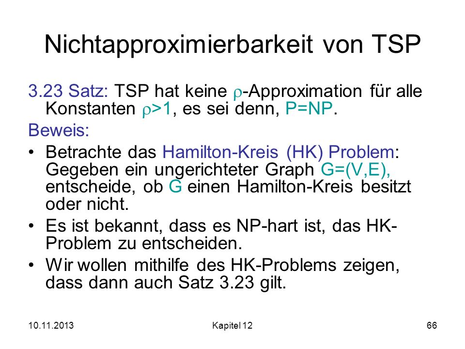 Nichtapproximierbarkeit von TSP