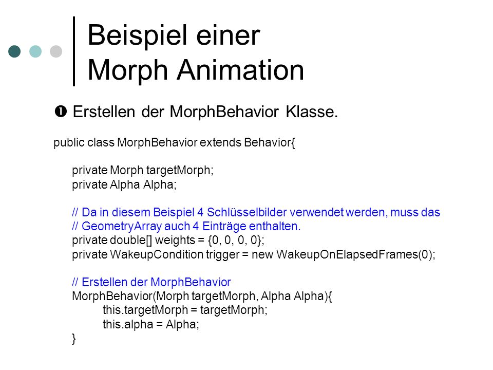 Beispiel einer Morph Animation