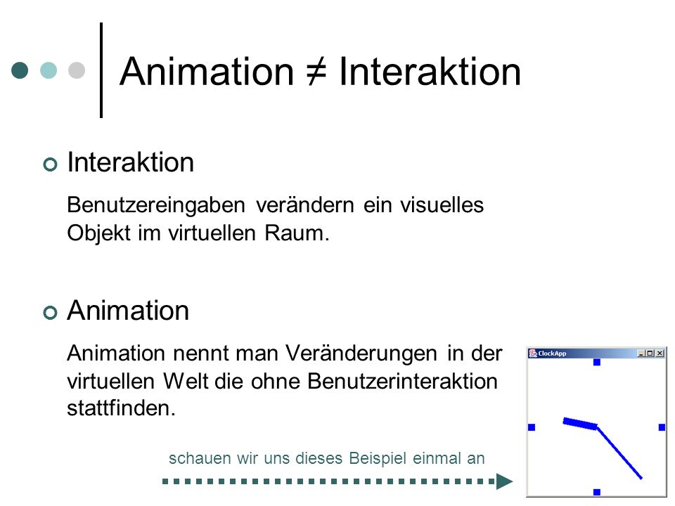 Animation ≠ Interaktion