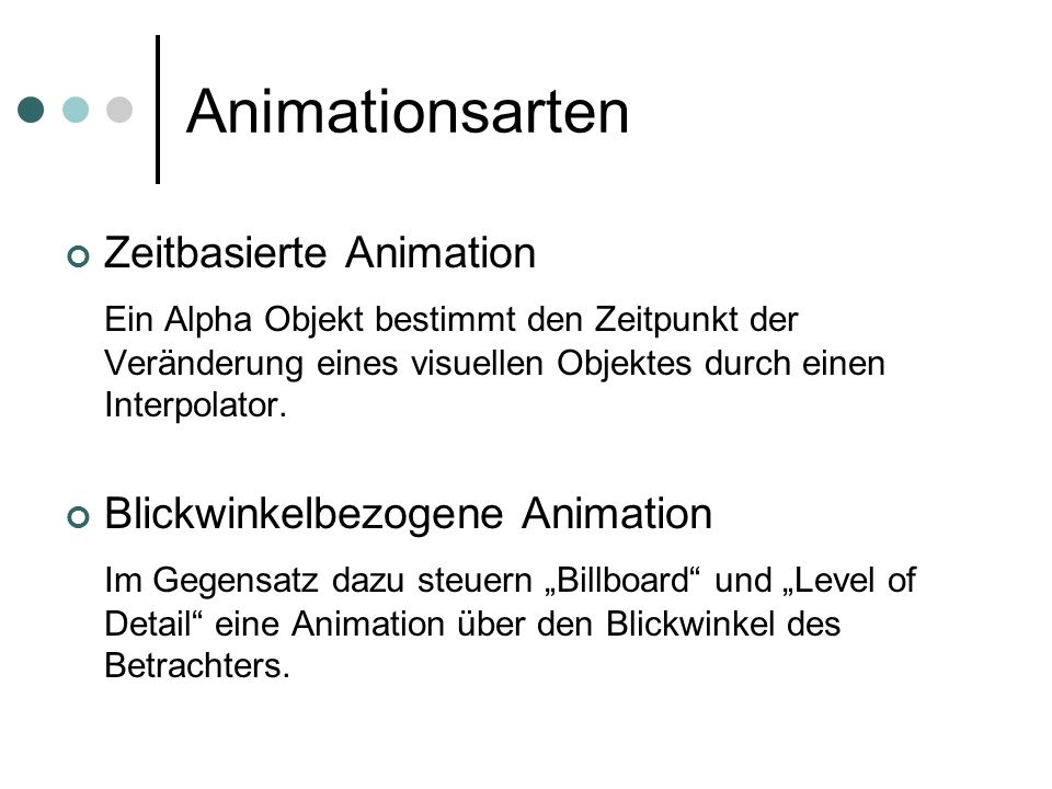 Animationsarten Zeitbasierte Animation