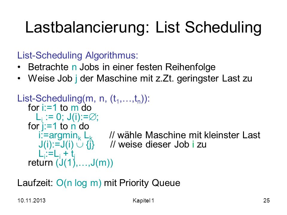 Lastbalancierung: List Scheduling