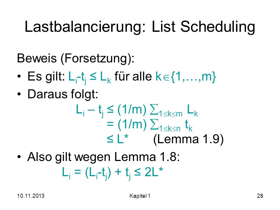 Lastbalancierung: List Scheduling