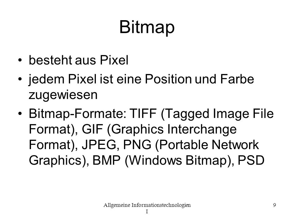 Bitmap besteht aus Pixel