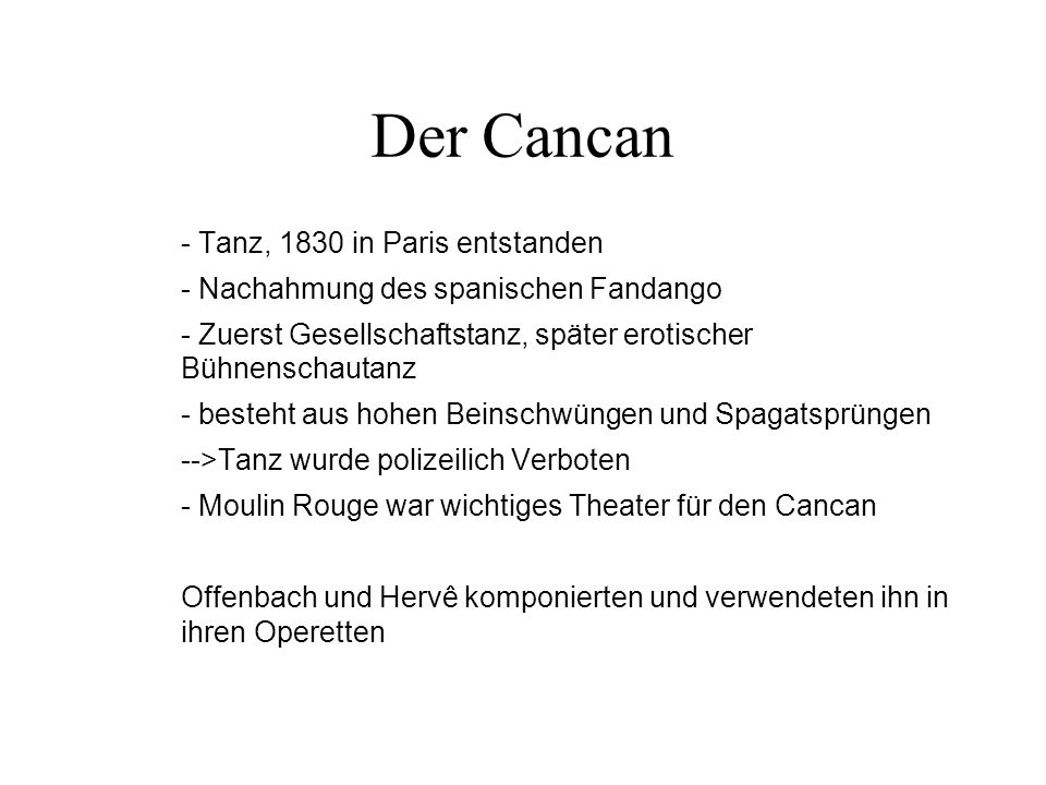 Der Cancan - Tanz, 1830 in Paris entstanden