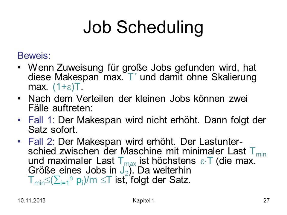 Job Scheduling Beweis: