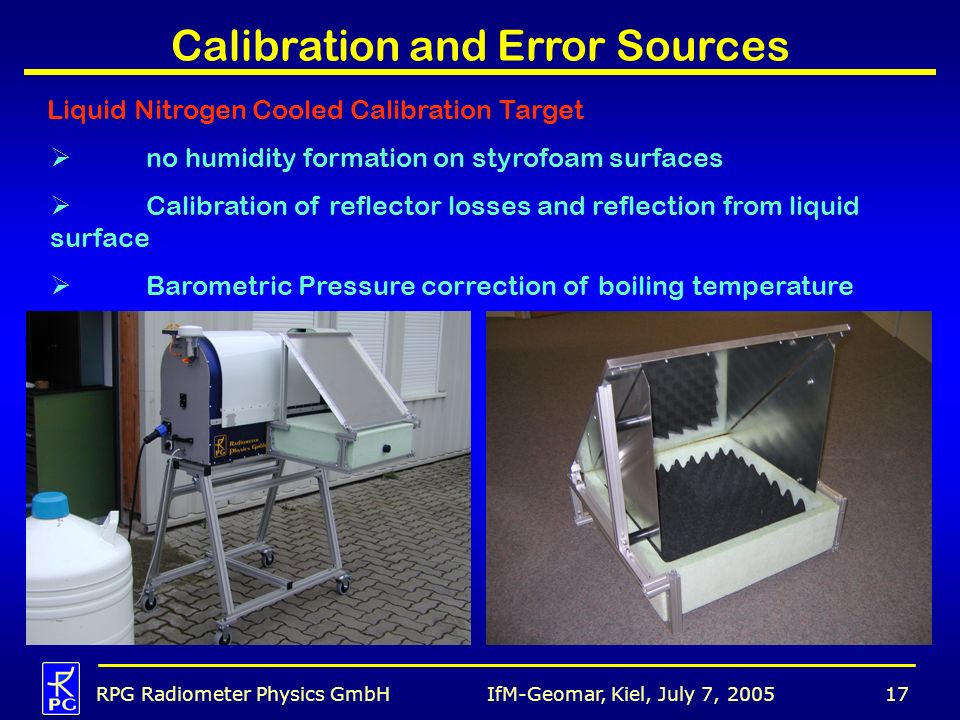 Calibration and Error Sources