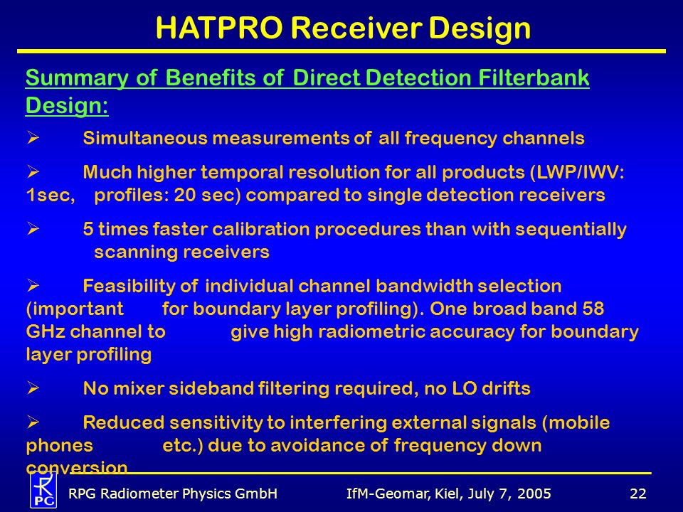 HATPRO Receiver Design