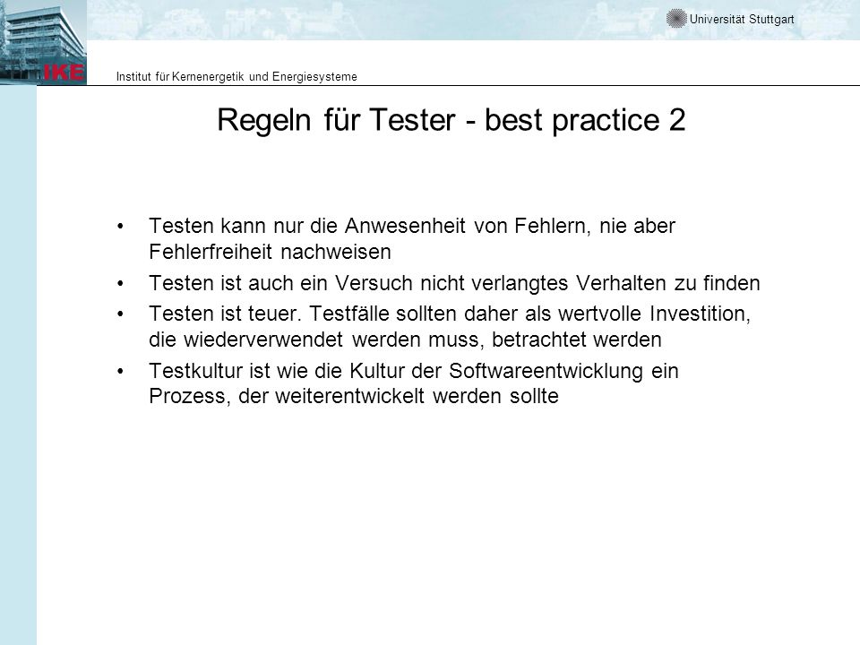 Regeln für Tester - best practice 2