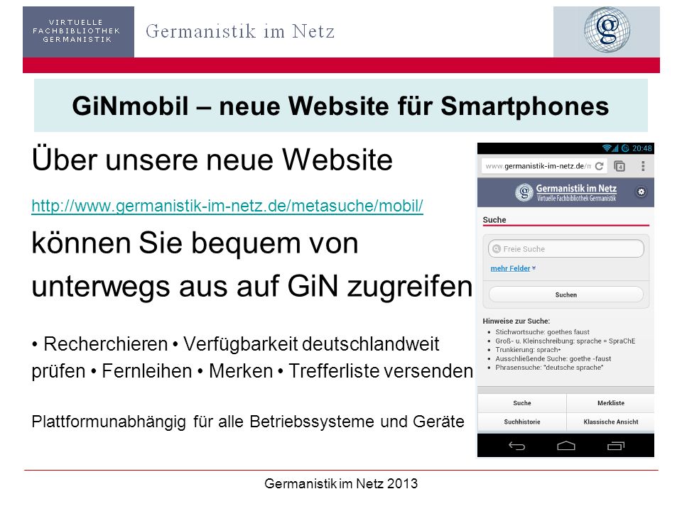 GiNmobil – neue Website für Smartphones