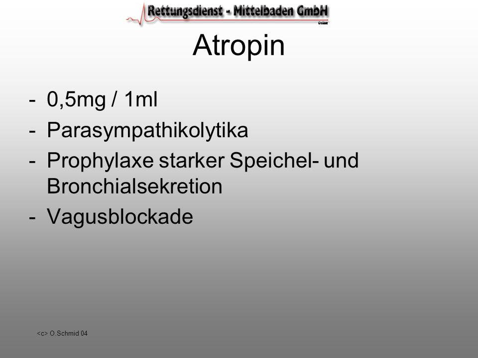 Atropin 0,5mg / 1ml Parasympathikolytika