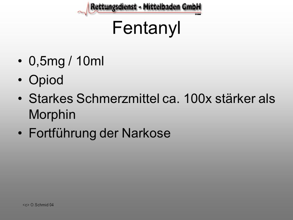 Fentanyl 0,5mg / 10ml. Opiod. Starkes Schmerzmittel ca.