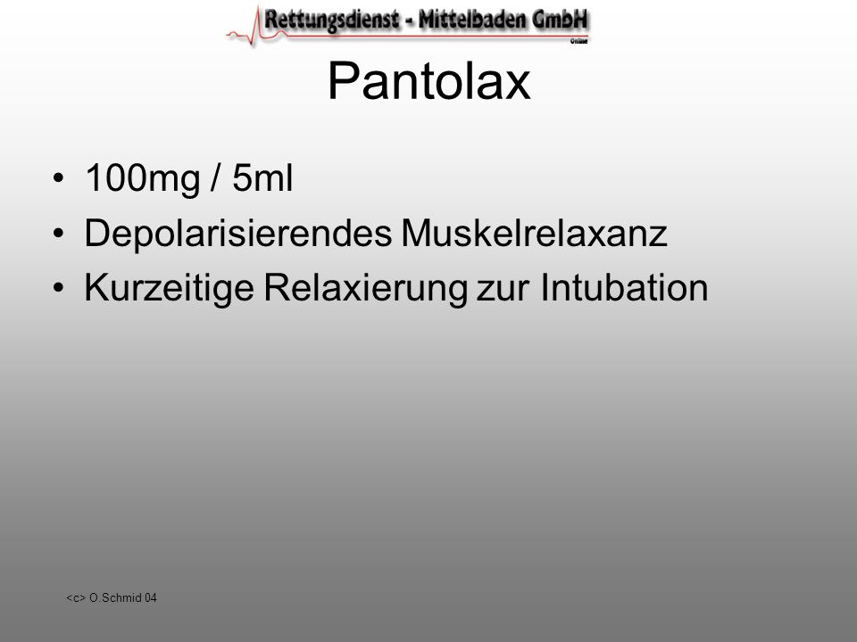 Pantolax 100mg / 5ml Depolarisierendes Muskelrelaxanz