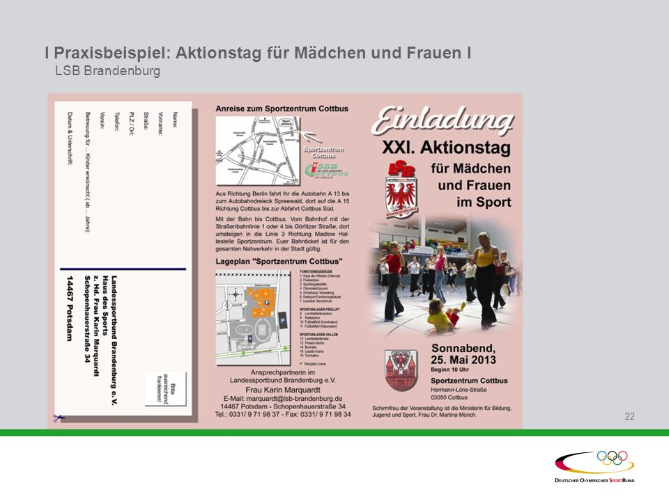 I Praxisbeispiel: Aktionstag für Mädchen und Frauen l LSB Brandenburg