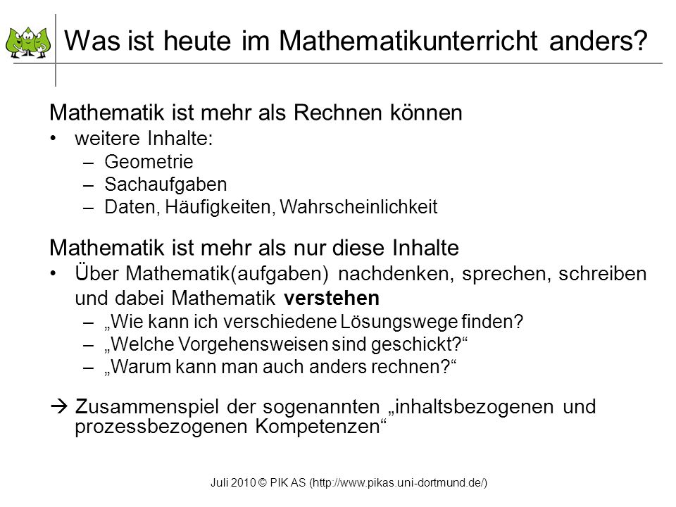 Elternabend Mehr als nur Rechnen können - Mathematikunterricht heute - ppt  video online herunterladen