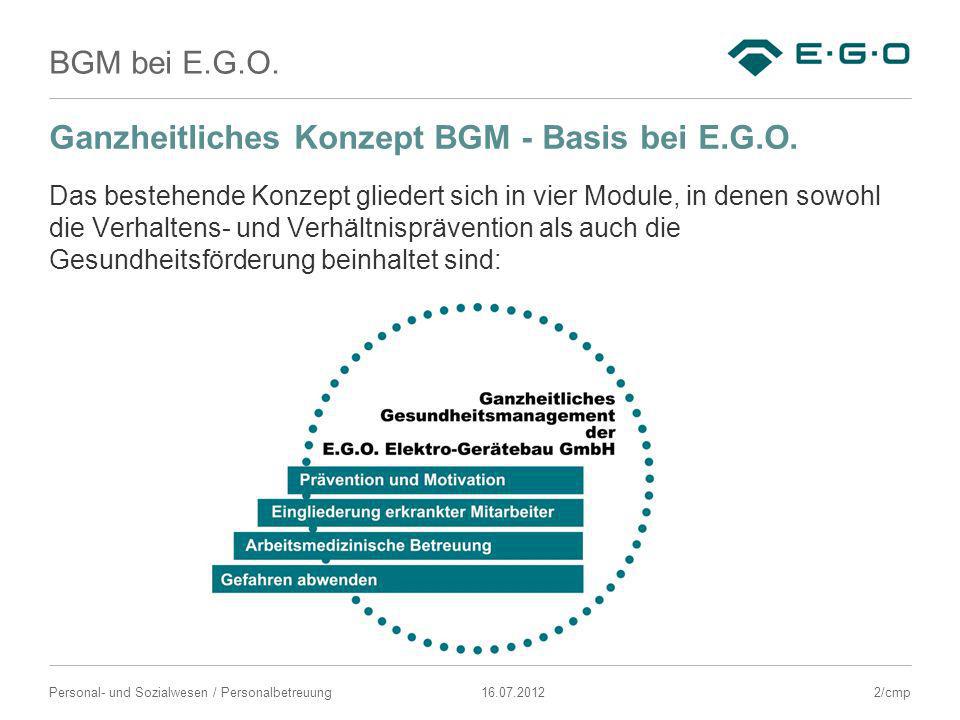 Ganzheitliches Konzept BGM - Basis bei E.G.O.