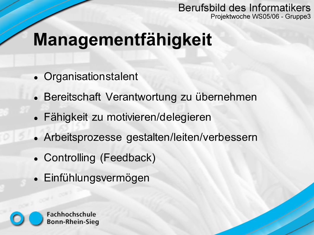 Managementfähigkeit Organisationstalent