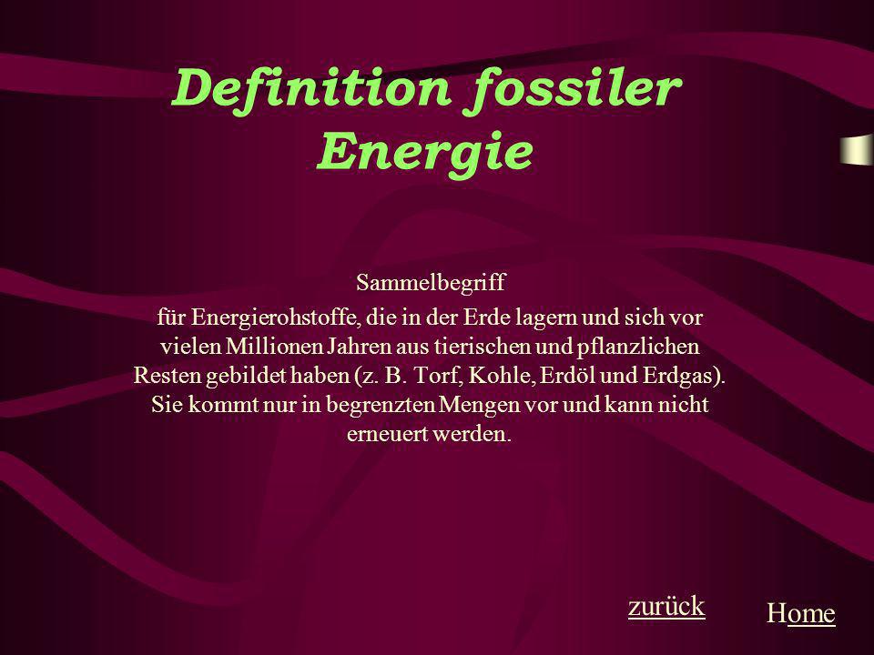 Definition fossiler Energie