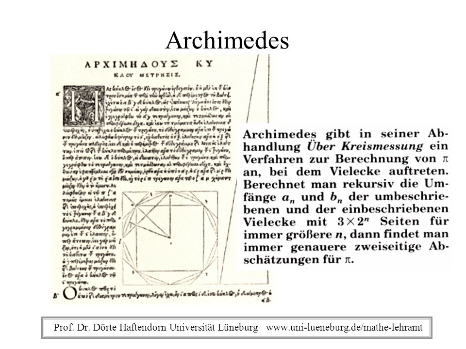 Archimedes Prof. Dr. Dörte Haftendorn Universität Lüneburg