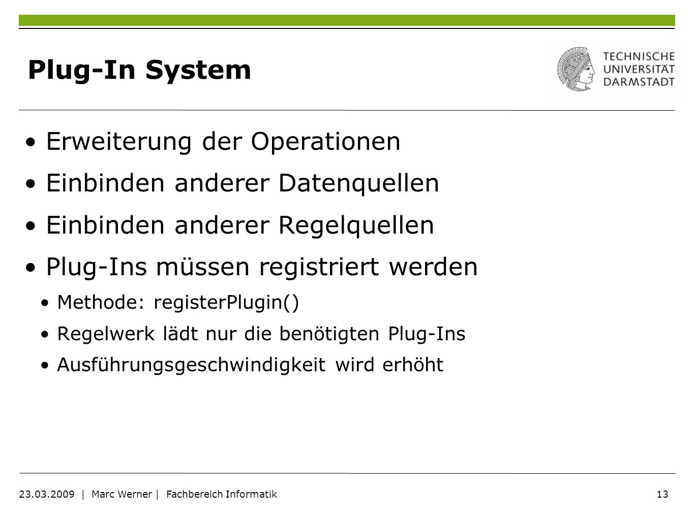 Plug-In System Erweiterung der Operationen