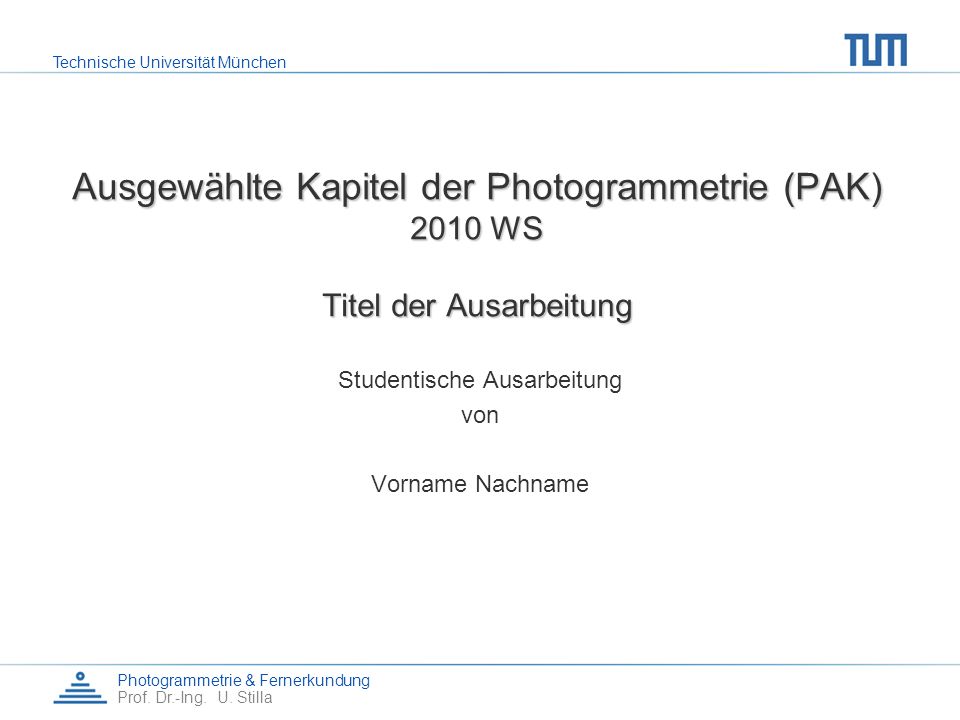 Studentische Ausarbeitung von Vorname Nachname