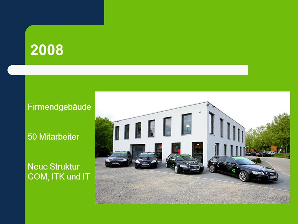 2008 Firmendgebäude 50 Mitarbeiter Neue Struktur COM, ITK und IT