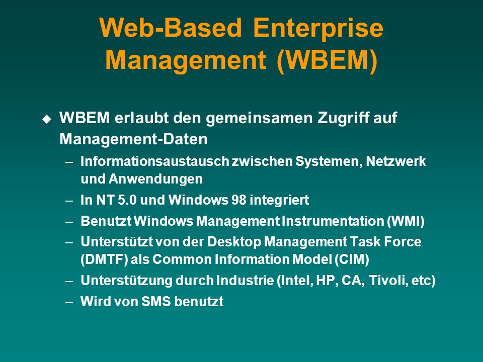 Web-Based Enterprise Management (WBEM)