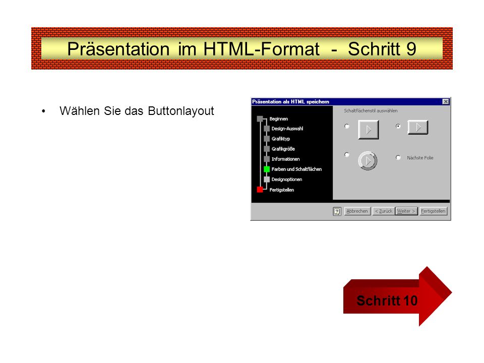 Präsentation im HTML-Format - Schritt 9