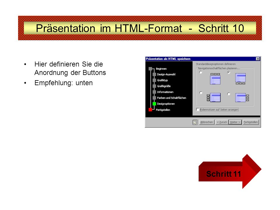 Präsentation im HTML-Format - Schritt 10