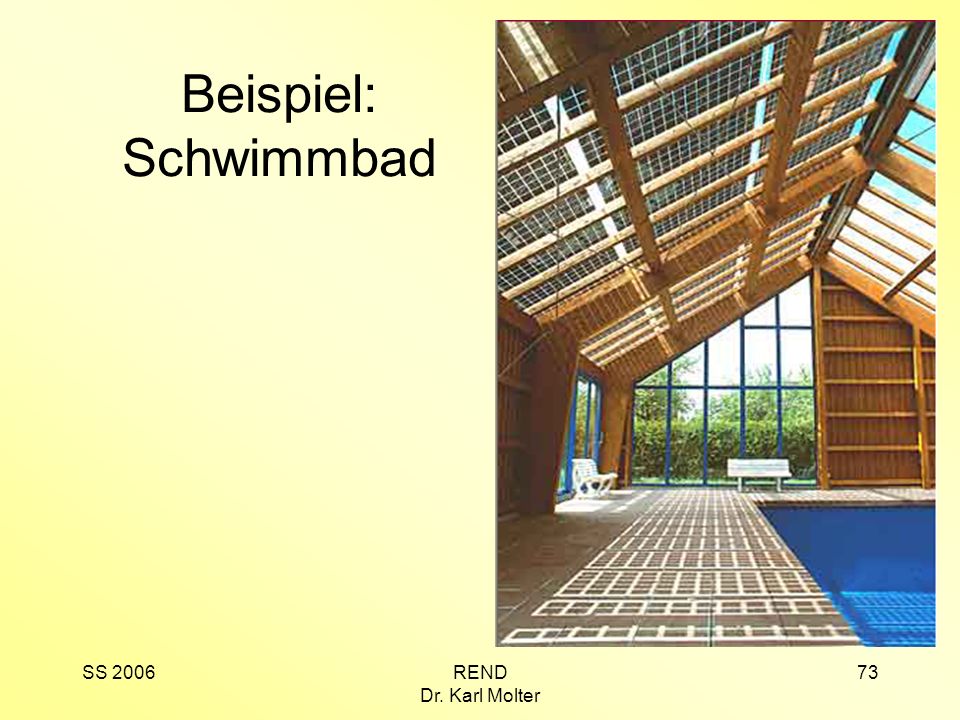 Beispiel: Schwimmbad SS 2006 REND Dr. Karl Molter