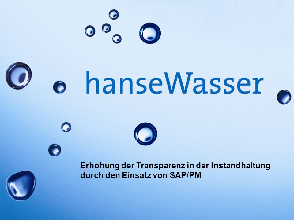 Erhöhung der Transparenz in der Instandhaltung durch den Einsatz von SAP/PM