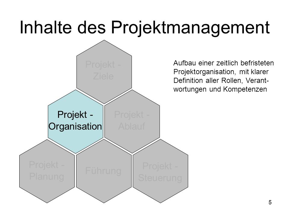 Inhalte des Projektmanagement