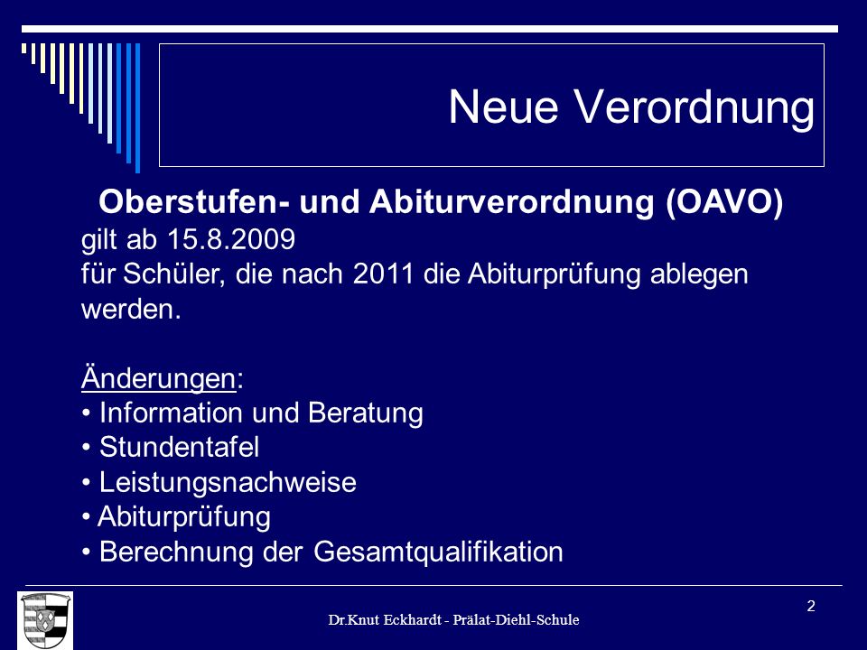 Oberstufen- und Abiturverordnung (OAVO)