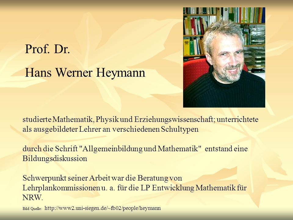 Prof. Dr. Hans Werner Heymann