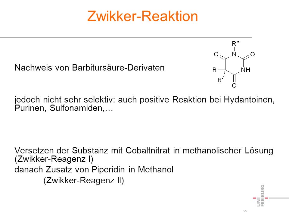 Zwikker-Reaktion Nachweis von Barbitursäure-Derivaten