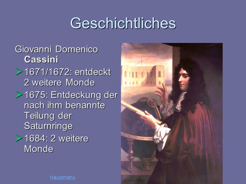 Geschichtliches Giovanni Domenico Cassini