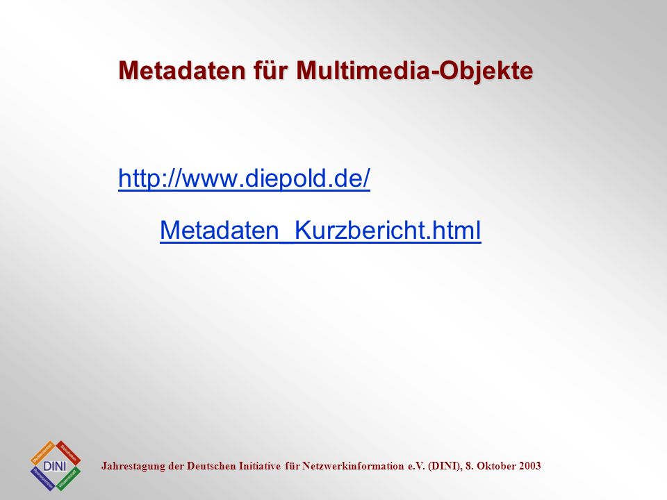 Metadaten für Multimedia-Objekte