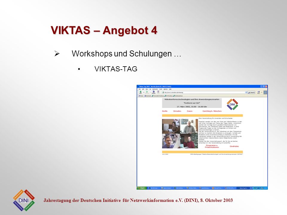 VIKTAS – Angebot 4 Workshops und Schulungen … VIKTAS-TAG
