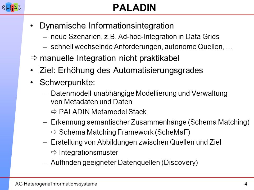PALADIN Dynamische Informationsintegration