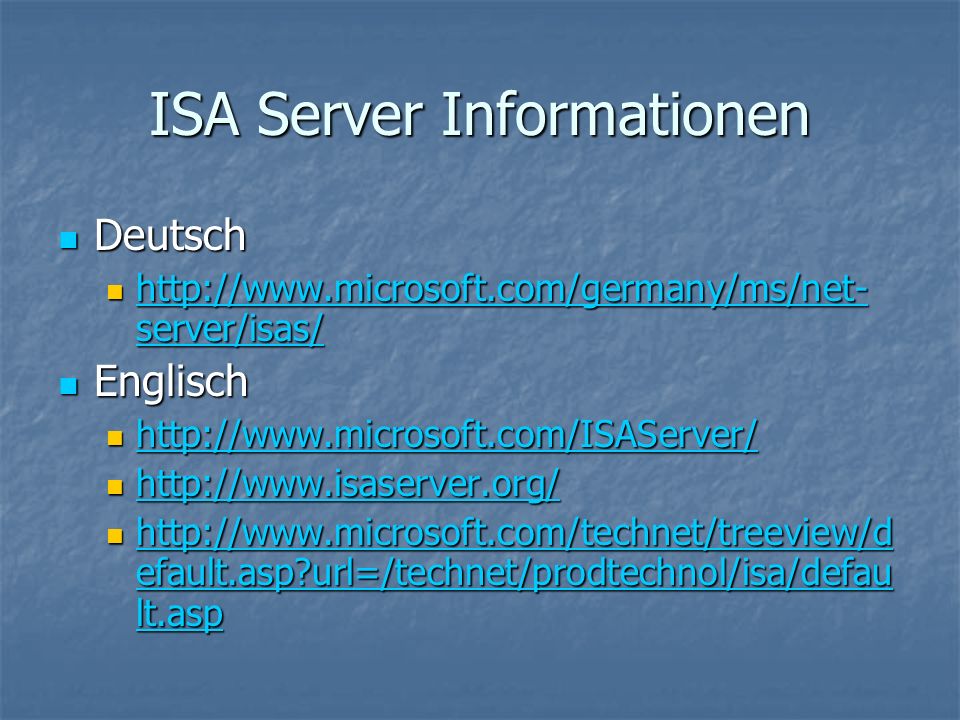 ISA Server Informationen