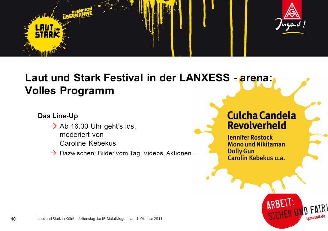 Laut und Stark Festival in der LANXESS - arena: Volles Programm