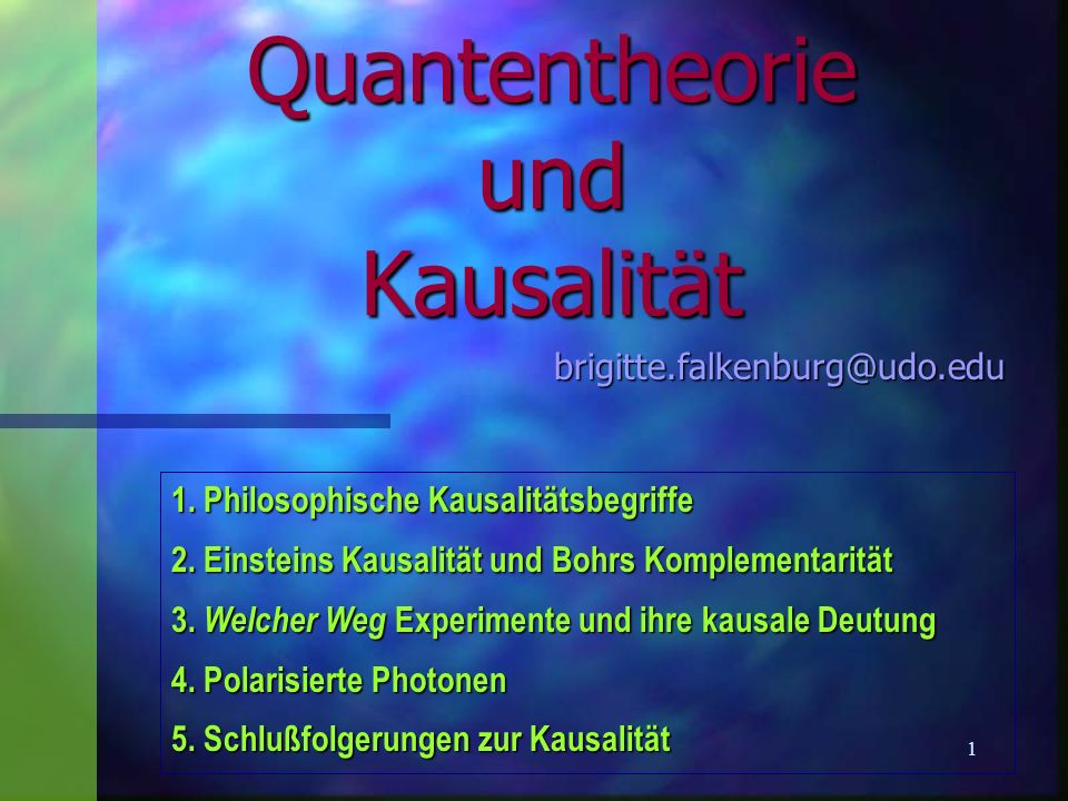 Quantentheorie und Kausalität
