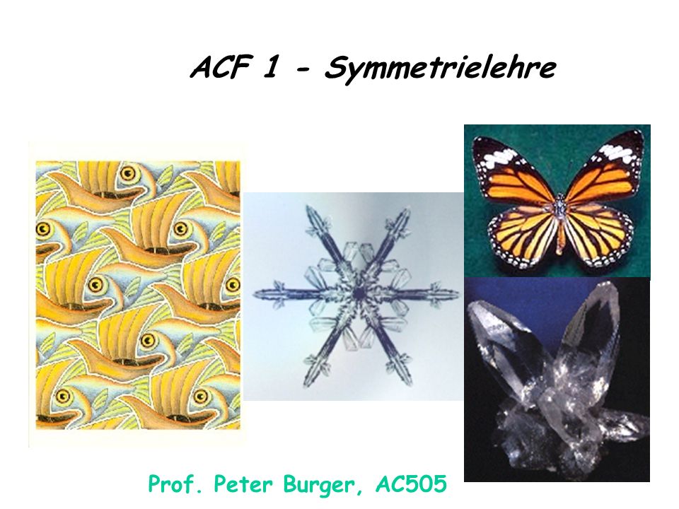 ACF 1 - Symmetrielehre Prof. Peter Burger, AC505