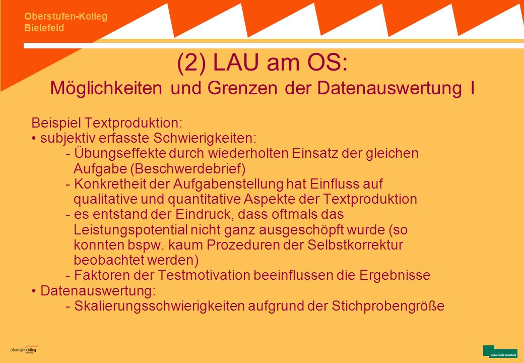 (2) LAU am OS: Möglichkeiten und Grenzen der Datenauswertung I