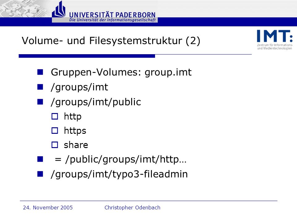 Volume- und Filesystemstruktur (2)