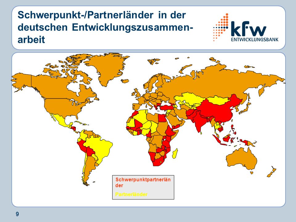 Schwerpunkt-/Partnerländer in der deutschen Entwicklungszusammen-arbeit