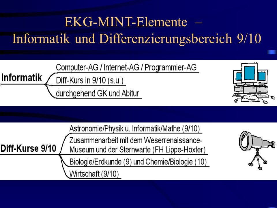 EKG-MINT-Elemente – Informatik und Differenzierungsbereich 9/10