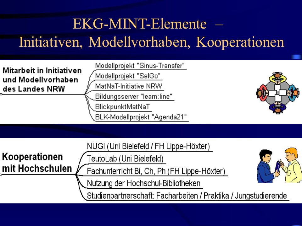 EKG-MINT-Elemente – Initiativen, Modellvorhaben, Kooperationen