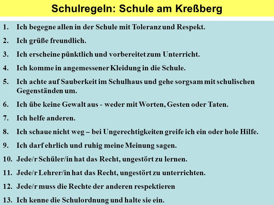 Schulregeln: Schule am Kreßberg