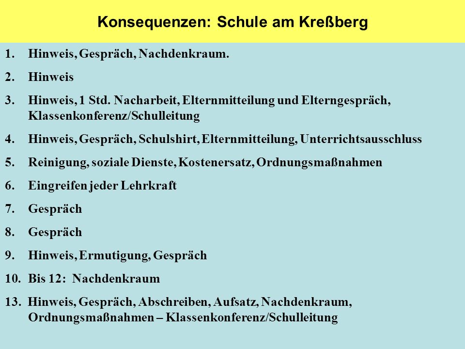 Konsequenzen: Schule am Kreßberg